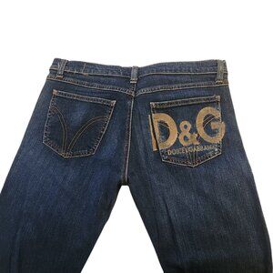 D&G Womens Jeans Rear Gold Logo Sz 32/46